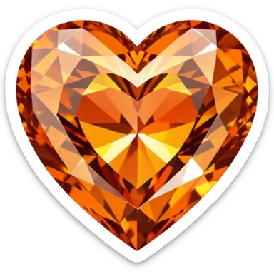 orange heart-shaped diamond sticker