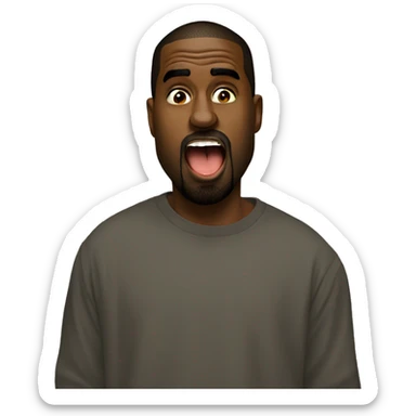 kanye west sticking his tongue out sticker