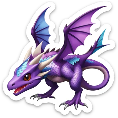 Shiny Cool Exotic Majestic Adorable Aerodactyl-Noivern-Hybrid-Creature with pattern-markings sticker
