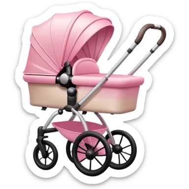 baby stroller with pink gradient and beige colors sticker