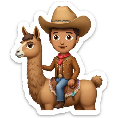 An emoji of an argentinian cowboy on a llama sticker