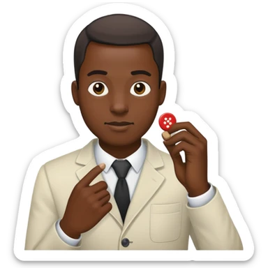 A black guy who’s picking button sticker