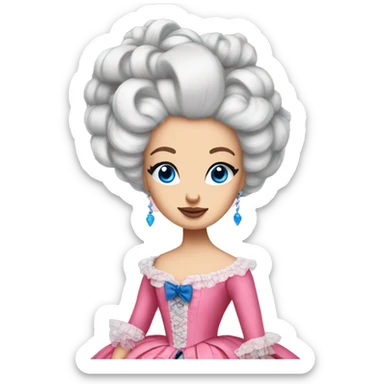 marie Antoinette with blue eyes and pink dress sticker
