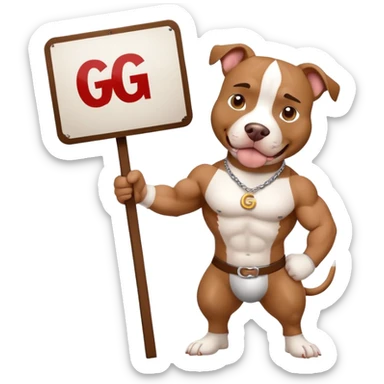 Pitbull with a GG's sign sticker