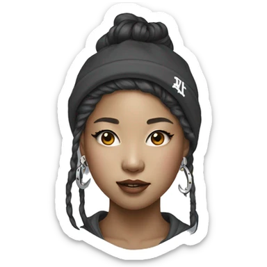 Korean oldschool hiphop girl sticker