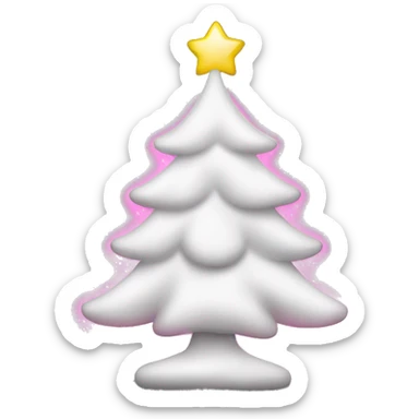 White Christmas tree with pink lights sticker