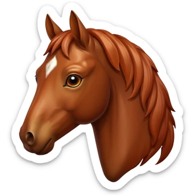 The horse's head is chestnut sticker
