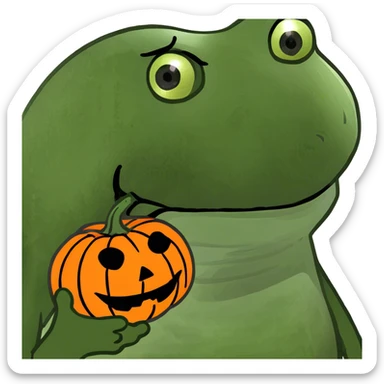 A Jack o’ lantern with long eyelashes sticker