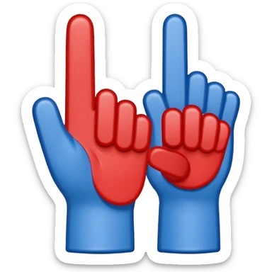 foam finger blue (#00A3E0) and red (#F9423A) sticker