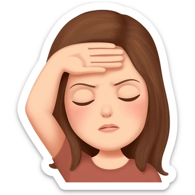female smacking forehead with her palm while closing her eyes sticker
