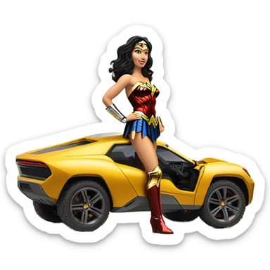 Side view Wonder woman’s feminine appearance offroad capable long-travel suspension 4x4 hypercar  sticker