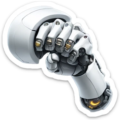 White mechanical cyborg arm and bicep sticker