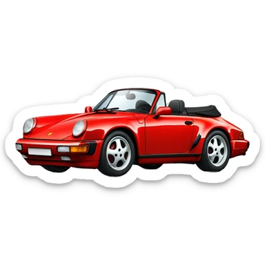Red Porsche 964 convertible sticker