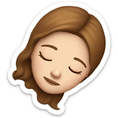 White girl with frekles Brown straight hair sleeping peacfully on a pillow  sticker