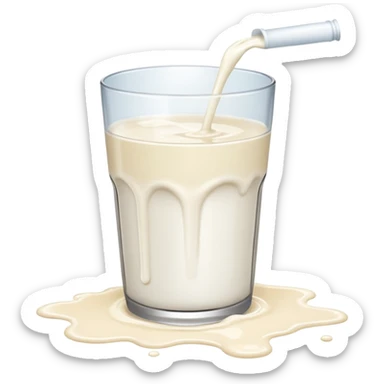  glass of milk spill on floor sticker