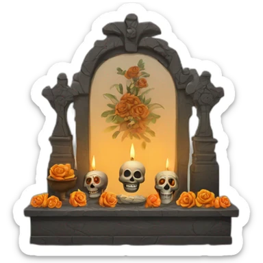 altar de muertos vela sticker