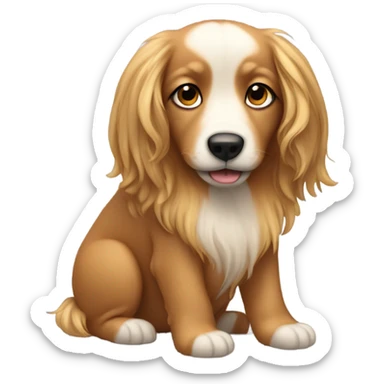 Make Dog, With, a Where Long Hair And very cute sticker