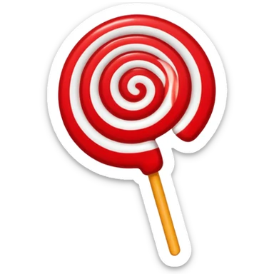a colorful lollipop, apple emoji style sticker