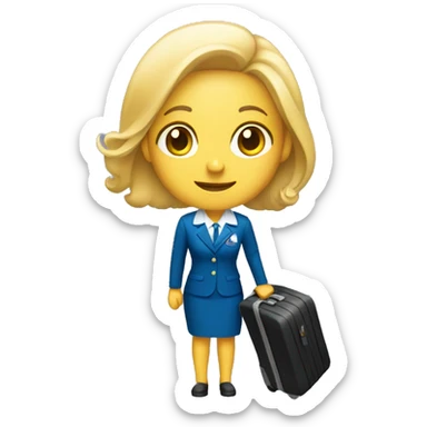 FLIGHT ATTENDANT WITH A LUGGAGE sticker