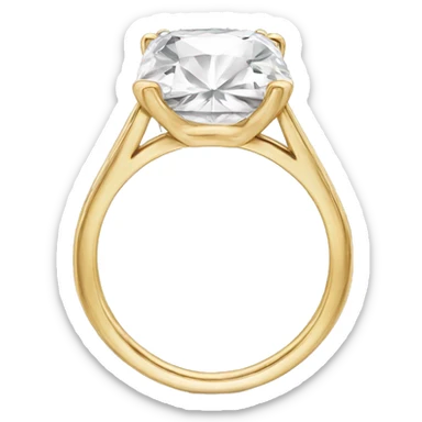 One Cushion cut diamond ring gold band  sticker