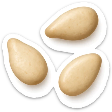 three sesame seeds, realistic, detailed sticker