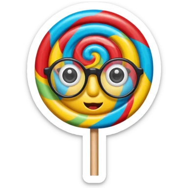 lollipop with eyes and glassess sticker