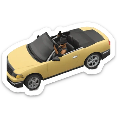 a bandit from GTA rides in a convertible sticker