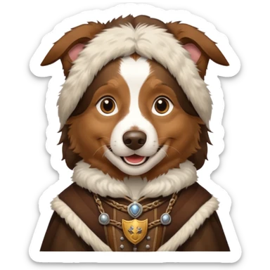 Australian shepherd medieval outfit sticker