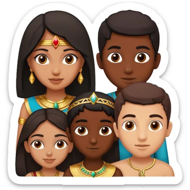 5 bestfriends, 1 Egyptian man, 1 indian girl, 1 persian girl 1 moroccan boy 1 black boy sticker