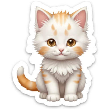 White kitten with some ginger on its head full body photo sticker