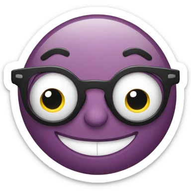 An emoji making two circles with its hands around its eyes, as if imitating glasses sticker