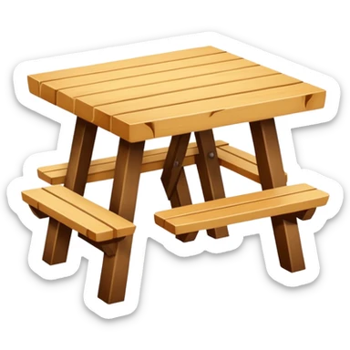 mesa alta color madera natural con bancas altas de color madera natural sticker