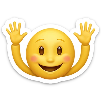 Yellow happy face with dancing hands sticker