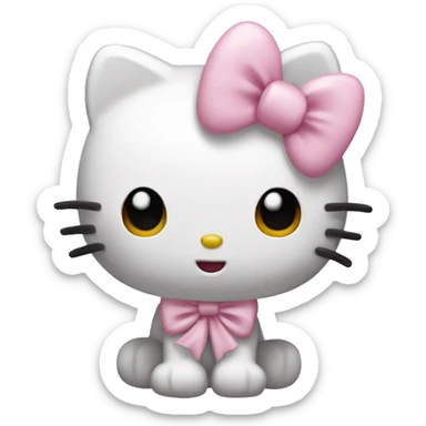 Hello kitty with a light pink bow sticker