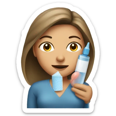 women getting a shot sticker