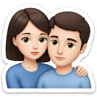 Intimate sfw with white brunette lover sticker