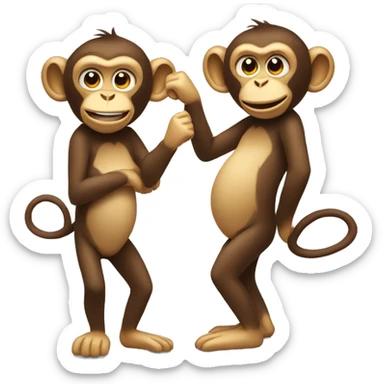 Monkey holding head and shaking it up and down sticker