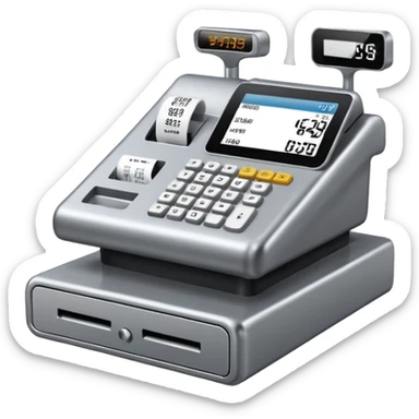 modern cash register sticker