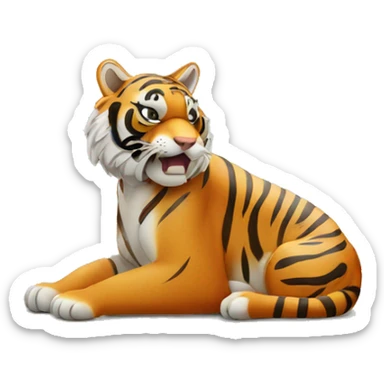Bengal tiger eating  sticker