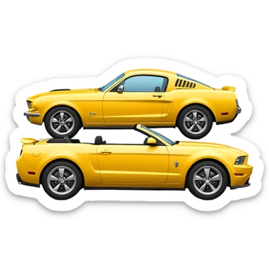 Create a mustang 309emoji in yellow colour  sticker