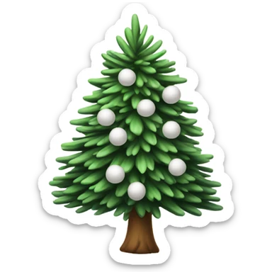  actual white fir christmas tree isolated.  sticker