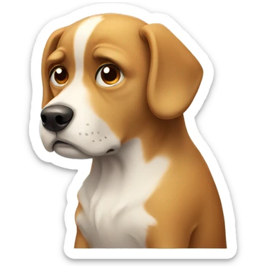 sad thinking dog sticker