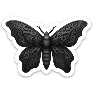 Goth style moth sticker