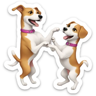 Cute dogs best friends dancing sticker