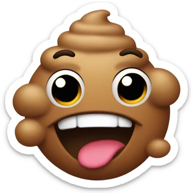 Funny poop emoji sticker