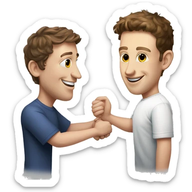 Mark Zuckerberg and Eduardo Saverin shaking hands sticker