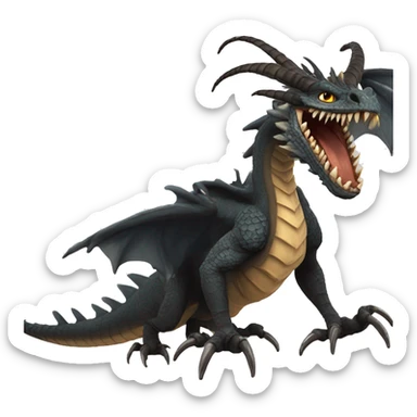 The Hungarian Horntail: A particularly dangerous species of dragon known for its aggression and formidable fire-breathing abilities. sticker