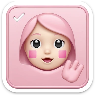 square baby pink check mark sticker