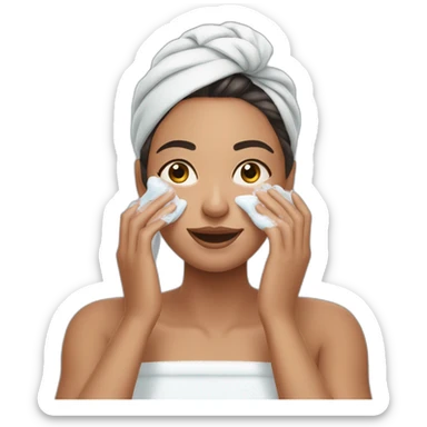 pretty woman washing face sticker