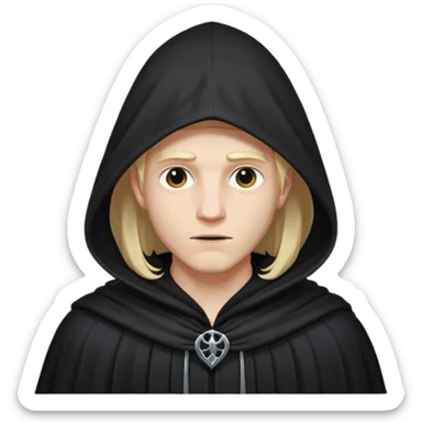 Hooded blonde man sticker